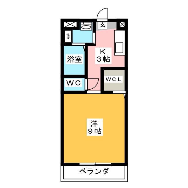 シンフォニー大園(1K/1階)の間取り写真
