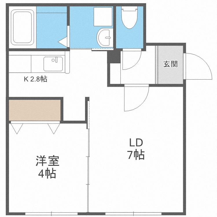 PRINCEHOMESS517(1LDK/1階)の間取り写真