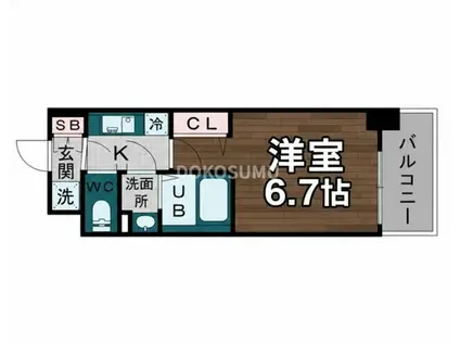 ALIVIS福島海老江(1K/12階)の間取り写真