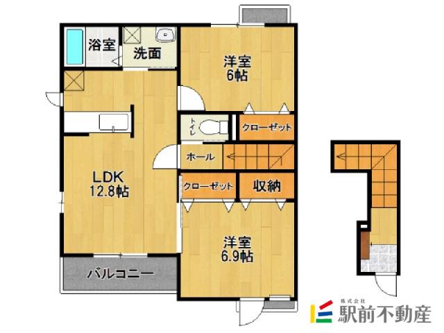 ベル・シャンレザン(2LDK/2階)の間取り写真