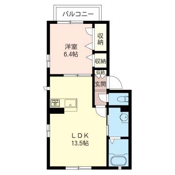 ヴィスタ(1LDK/3階)の間取り写真