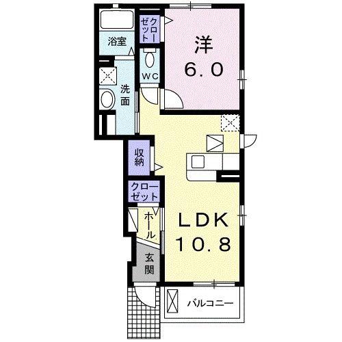 ジュネス アストル(1LDK/1階)の間取り写真