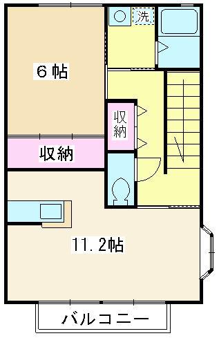 アレックII(1LDK/2階)の間取り写真