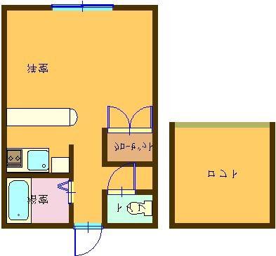 ティアドロップ(ワンルーム/1階)の間取り写真