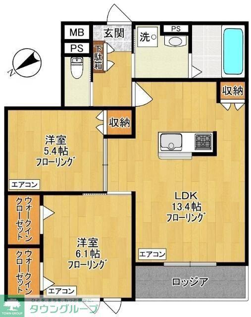ゲートフロント(2LDK/3階)の間取り写真