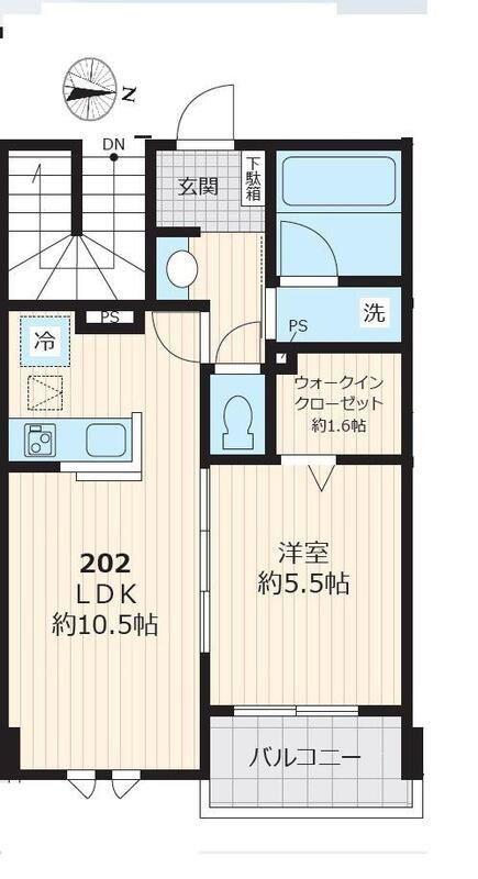 リバティ大泉学園(1LDK/2階)の間取り写真