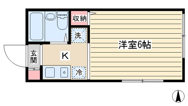 ジュネス武蔵小山(ワンルーム/1階)の間取り写真