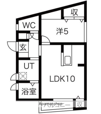 ヴィオラ赤坂(1LDK/2階)の間取り写真