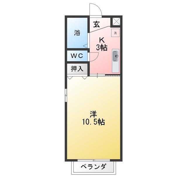 秘密基地(1K/1階)の間取り写真