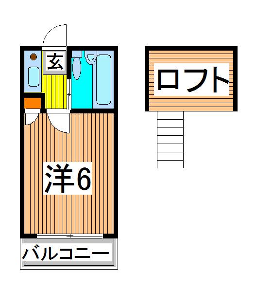 アミューズメント21塚越(1K/1階)の間取り写真
