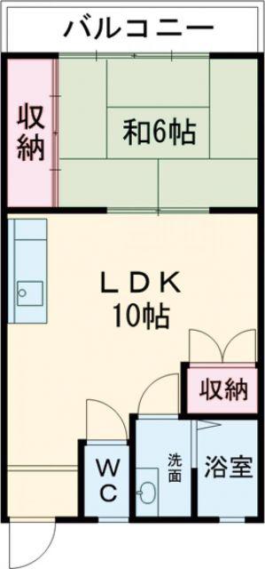 コーポときわ(1LDK/2階)の間取り写真