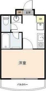 エスパル汐見(1K/2階)の間取り写真