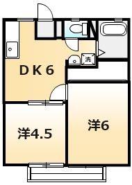 シティおかやま(2DK/2階)の間取り写真