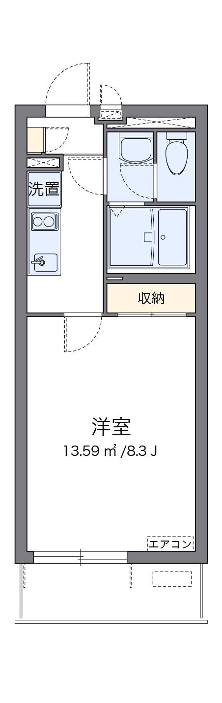 地下鉄東山線 中村日赤駅 徒歩10分 4階建 築6年(1K/3階)の間取り写真