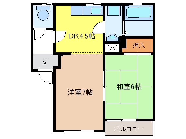 メゾン正木(2DK/1階)の間取り写真