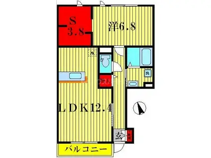 シエルツリー II(1LDK/1階)の間取り写真