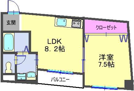 ビーグラッド(1LDK/3階)の間取り写真