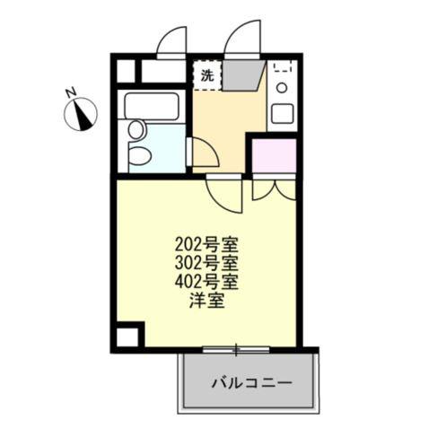 グローバルハイツ赤門(1K/4階)の間取り写真