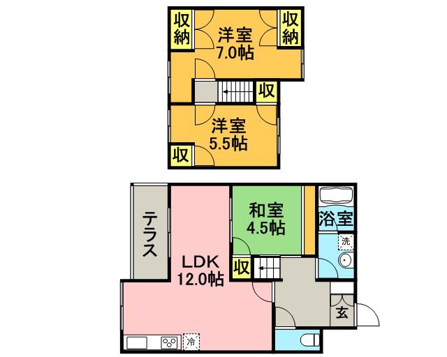 ガーデンタウン櫛原(3LDK/1階)の間取り写真