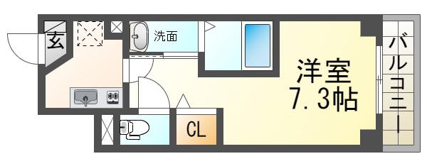 AILE尼崎西(1K/6階)の間取り写真