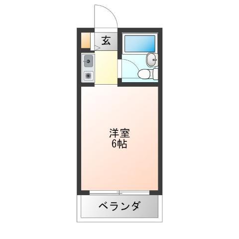 ロイヤルクレイン玉出(ワンルーム/3階)の間取り写真