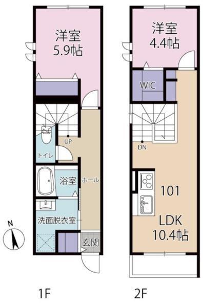 目黒区碑文谷5丁目PJ(2LDK/1階)の間取り写真