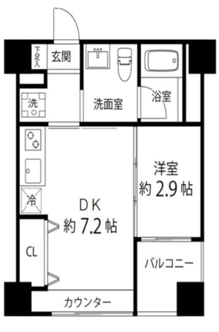 ハイリーフ上野(1LDK/5階)の間取り写真
