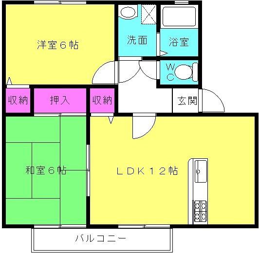 センチュリー溝之口(2LDK/1階)の間取り写真