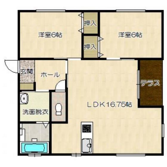 リヴェール深堀(2LDK/3階)の間取り写真