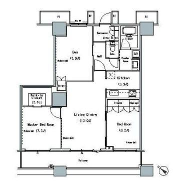 THE TOKYO TOWERS ミッドタワー(2SLDK/4階)の間取り写真