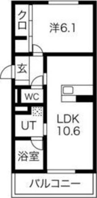 シャルールプラスII(1LDK/1階)の間取り写真