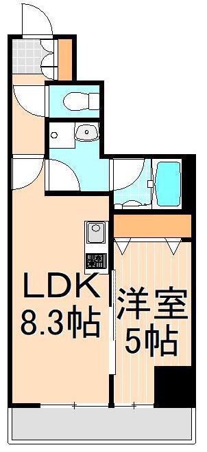 メインステージ千住河原町(1LDK/4階)の間取り写真