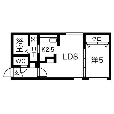 アレグリア豊平1条(1LDK/4階)の間取り写真