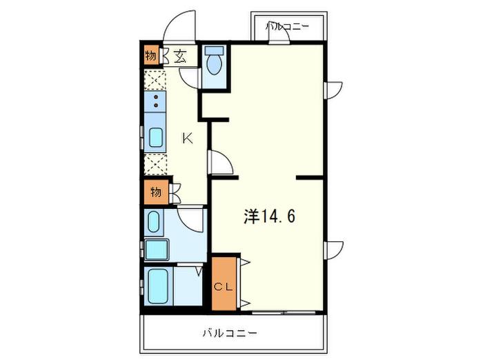 OCEANS(1K/3階)の間取り写真