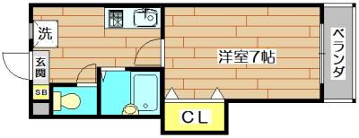 プリミエール高槻(1K/3階)の間取り写真