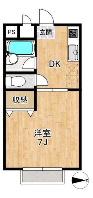 ベルエアガーデン6 BEL AIR GARDENVI(1K/3階)の間取り写真