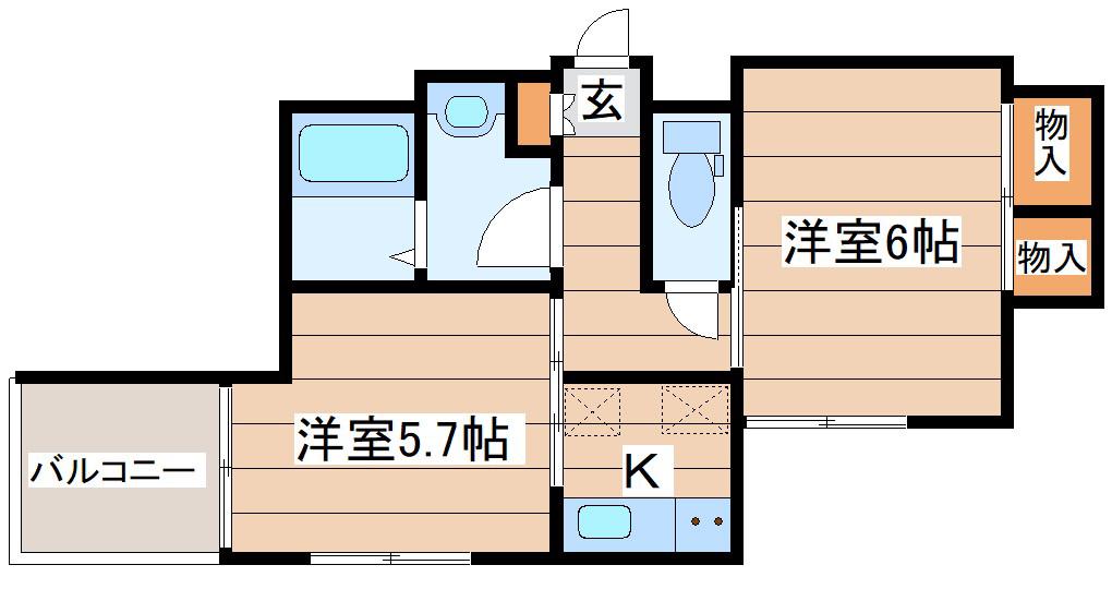 FAMILIAR南光台(2K/3階)の間取り写真