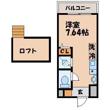 プランドールNK(ワンルーム/2階)の間取り写真