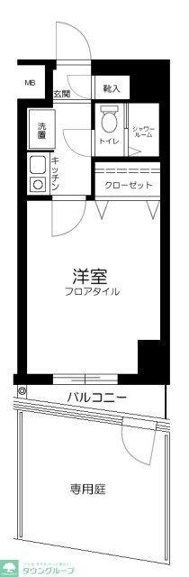 クレッセント白金(1K/1階)の間取り写真