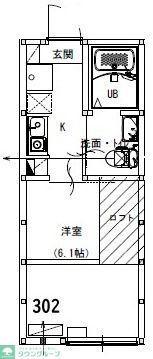 アルサーヴ千葉(1K/3階)の間取り写真