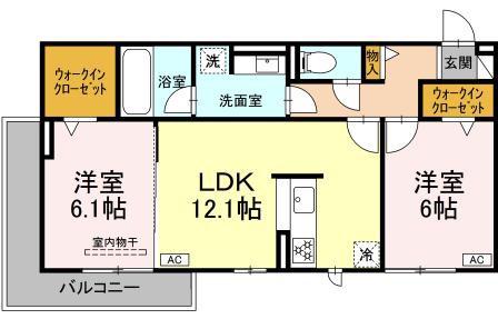 ジョイハイツ(2LDK/2階)の間取り写真