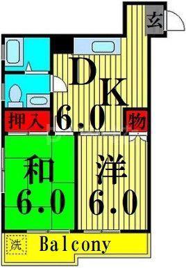 MIRARK(2DK/1階)の間取り写真