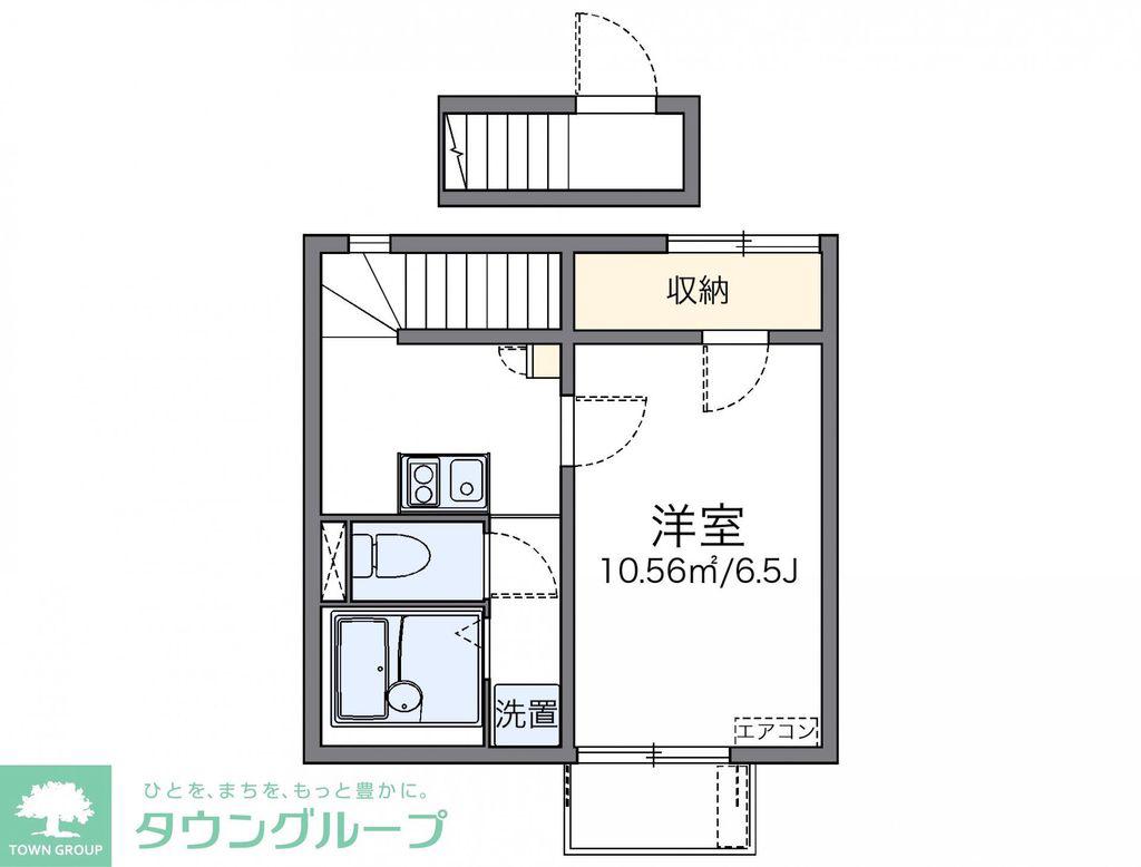 レオネクストプリムローズハウス(1K/2階)の間取り写真