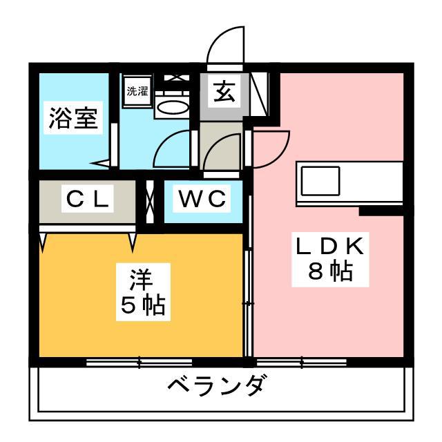 コンフォルト白山(1LDK/1階)の間取り写真