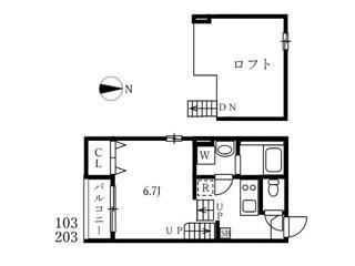ダヌア下坂町(1K/1階)の間取り写真
