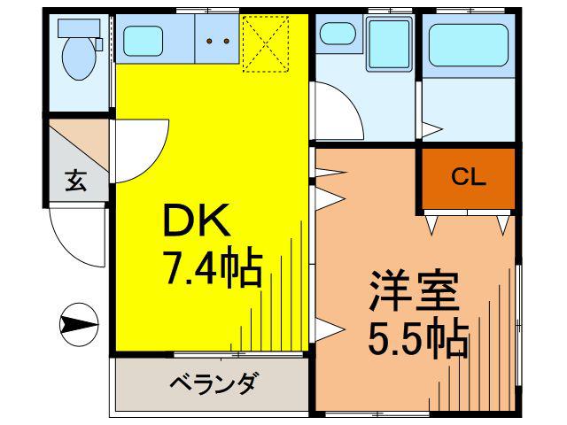 ブランノワール(1DK/1階)の間取り写真