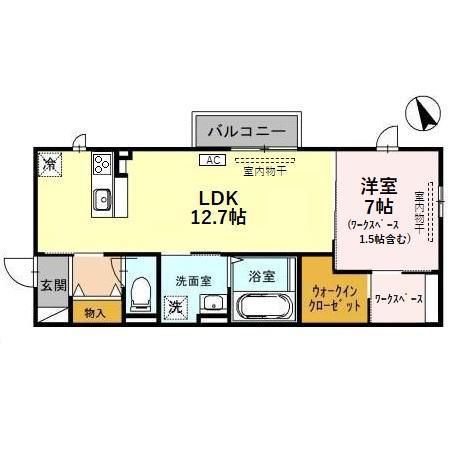 ヴィラレスト(1LDK/1階)の間取り写真