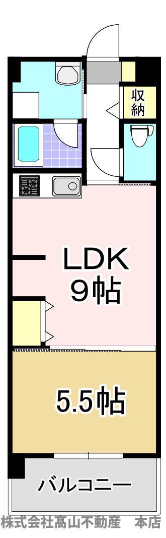 レジェンド桜Ⅱ番館(1LDK/2階)の間取り写真