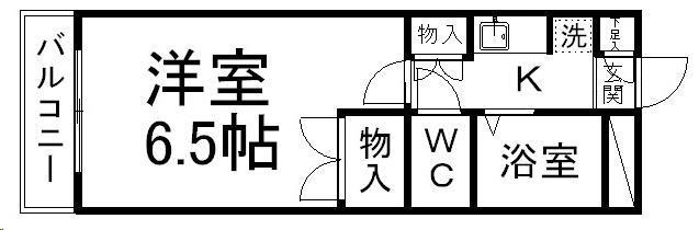 RX木ノ下(1K/1階)の間取り写真
