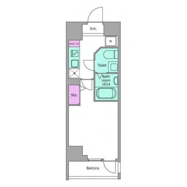 レジディア虎ノ門 部屋番号1304(1K/13階)の間取り写真